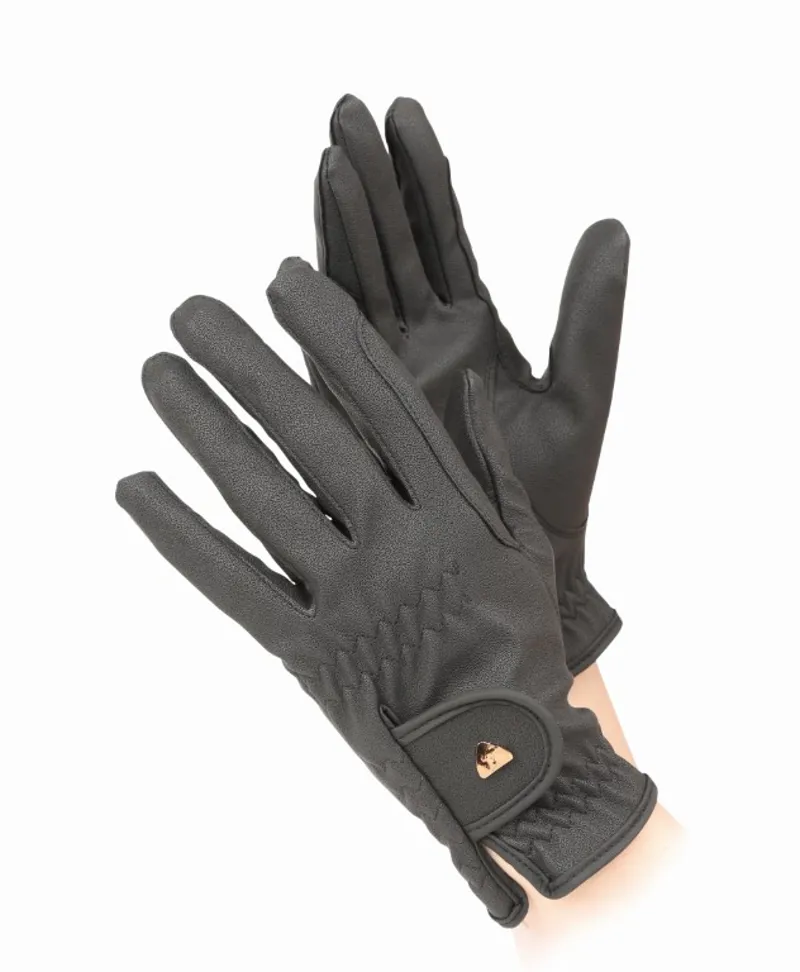 Shires Aubrion Arene Flexfit PU Riding Gloves Black